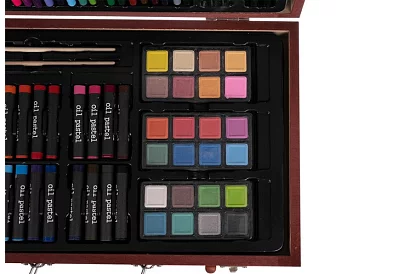 Sada na kreslenie v drevenej kufríku - 148 dielov