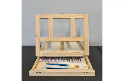 Umělecká maliarska súprava 45 kusov v drevenej schránke so stojanom