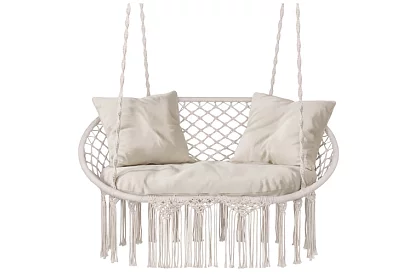 Záhradná dvojmiestna hojdačka s vankúšmi - do 300 kg