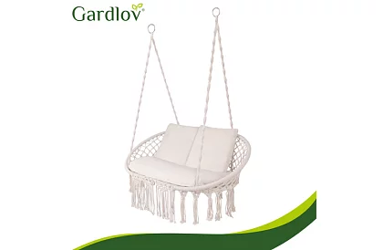 Záhradná dvojmiestna hojdačka s vankúšmi - do 300 kg