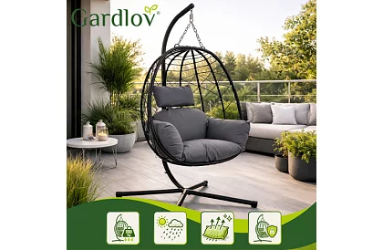 Záhradná hojdačka s vankúšom – závesné kreslo do 150 kg