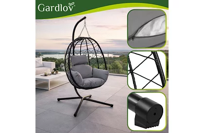 Záhradná hojdačka s vankúšom – závesné kreslo do 150 kg