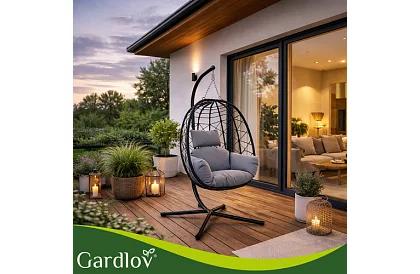 Záhradná hojdačka s vankúšom – závesné kreslo do 150 kg