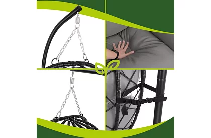 Záhradná hojdačka s vankúšom – závesné kreslo do 150 kg