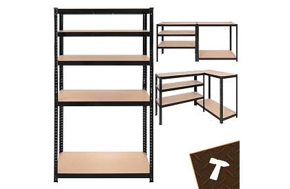 Skladový kovový regál – 5 políc – 180×90×40 cm – nosnosť 1000 kg