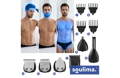 Zastrihávač vlasov a brady 8 v 1