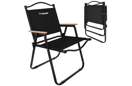 Záhradné skladacie kreslo čierne – nosnosť 120 kg