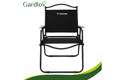 Záhradné skladacie kreslo čierne – nosnosť 120 kg