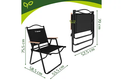 Záhradné skladacie kreslo čierne – nosnosť 120 kg