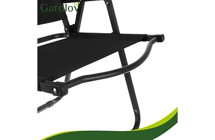Záhradné skladacie kreslo čierne – nosnosť 120 kg