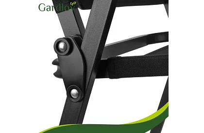 Záhradné skladacie kreslo čierne – nosnosť 120 kg