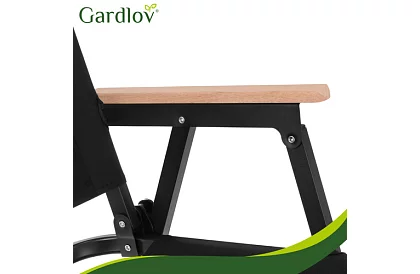 Záhradné skladacie kreslo čierne – nosnosť 120 kg