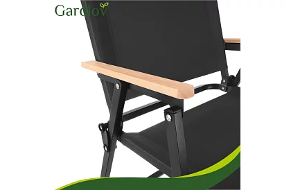 Záhradné skladacie kreslo čierne – nosnosť 120 kg