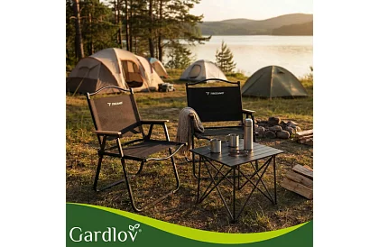 Záhradné skladacie kreslo čierne – nosnosť 120 kg