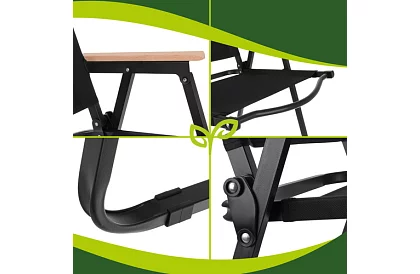 Záhradné skladacie kreslo čierne – nosnosť 120 kg