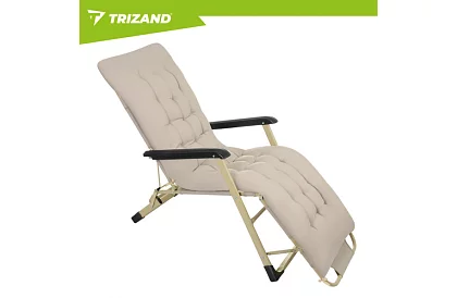 Skladacie záhradné ležadlo 3 v1 s vankúšom - béžové