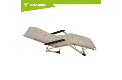 Skladacie záhradné ležadlo 3 v1 s vankúšom - béžové