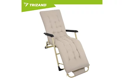 Skladacie záhradné ležadlo 3 v1 s vankúšom - béžové
