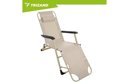 Skladacie záhradné ležadlo 3 v1 s vankúšom - béžové