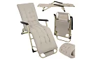 Skladacie záhradné ležadlo 3 v1 s vankúšom - béžové