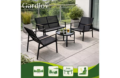 Záhradný nábytok MORENO – stôl + 2 stoličky + pohovka