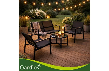 Záhradný nábytok MORENO – stôl + 2 stoličky + pohovka