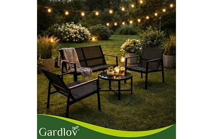 Záhradný nábytok MORENO – stôl + 2 stoličky + pohovka