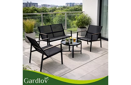 Záhradný nábytok MORENO – stôl + 2 stoličky + pohovka