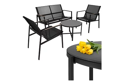 Záhradný nábytok MORENO – stôl + 2 stoličky + pohovka