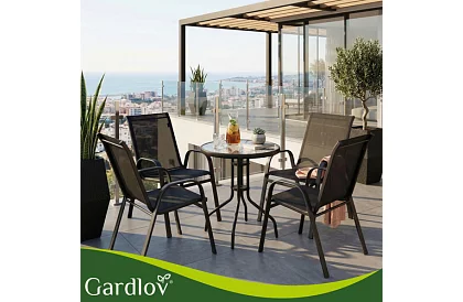 Sada záhradných stoličiek – 4 stoličky na terasu, balkón, záhradu