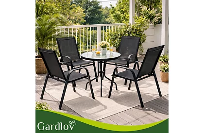 Sada záhradných stoličiek – 4 stoličky na terasu, balkón, záhradu