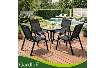 Sada záhradných stoličiek – 4 stoličky na terasu, balkón, záhradu