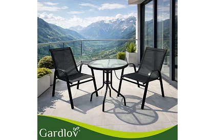 Sada záhradného nábytku – stôl + 2 stoličky