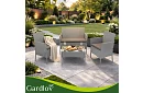 Záhradná sada nábytku – stôl, pohovka, 2 stoličky – šedá