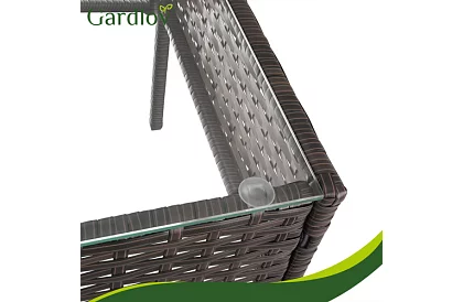 Záhradná sada nábytku – stôl, pohovka, 2 stoličky – hnedá