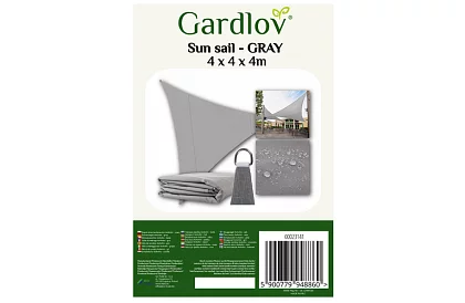 Stínící slnečná plachta trojuholník 4 × 4 × 4 m – šedá