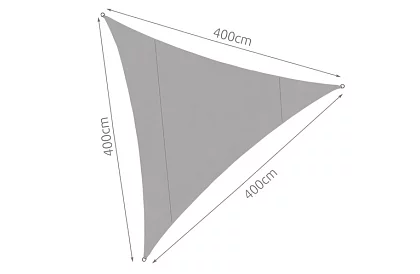 Stínící slnečná plachta trojuholník 4 × 4 × 4 m – šedá