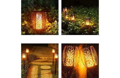 Záhradná lucerna – solárny pochod s efektom plápolajúceho ohňa