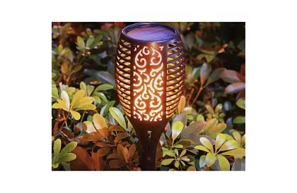 Záhradná lucerna – solárny pochod s efektom plápolajúceho ohňa