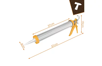 Vytláčacia pištoľ na tmel 600 ml + 5 trysiek + 5 špachtlí