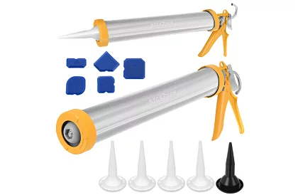 Vytláčacia pištoľ na tmel 600 ml + 5 trysiek + 5 špachtlí