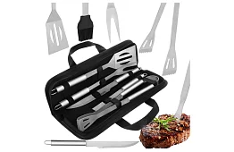 Grilovacie náradie z nehrdzavejúcej ocele - 5-dielna sada