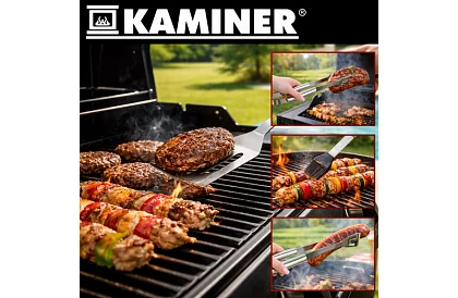 Grilovacie náradie z nehrdzavejúcej ocele - 3-dielna sada