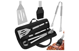 Grilovacie náradie z nehrdzavejúcej ocele - 3-dielna sada