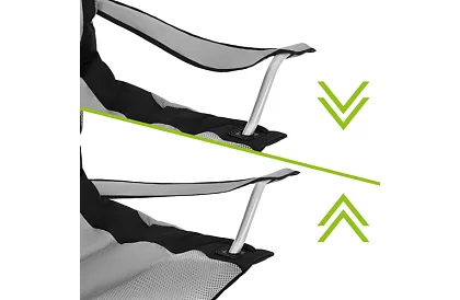 Skladacie rybárske kreslo s podrúčkami - šedočierne