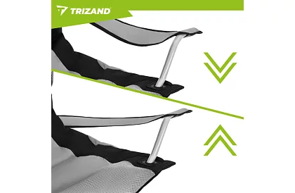 Skladacie rybárske kreslo s podrúčkami - šedočierne