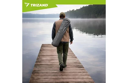 Skladacie rybárske kreslo s podrúčkami - šedočierne