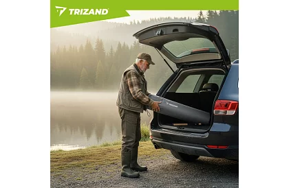 Skladacie rybárske kreslo s podrúčkami - šedočierne