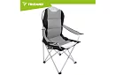 Skladacie rybárske kreslo s podrúčkami - šedočierne