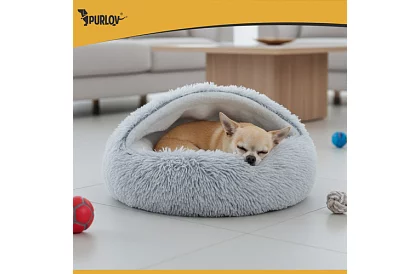 Chlpatý pelíšok so strieškou 44 × 38 cm